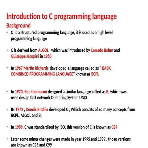 C programming tutorial for Beginner | PPTX