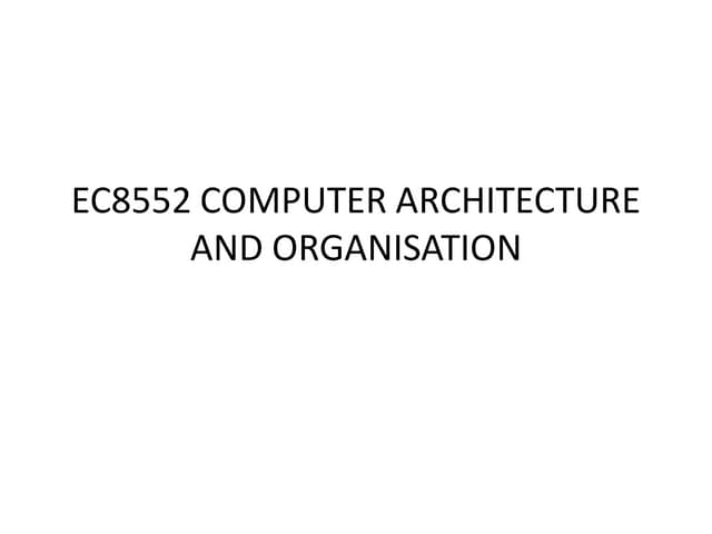 Unit 1 Computer organization and Instructions
