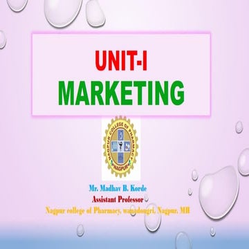 PHARMA MARKETING MANAGEMENT UNIT-1 Concepts of Marketing.pdf