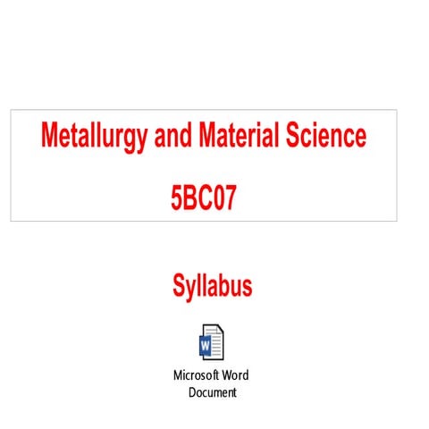 Unit 1-k.srinivasulureddy-Metallurgy & Material science