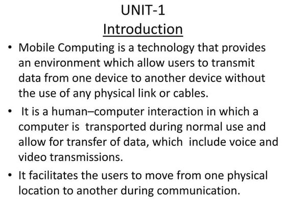 presentation on mobile computing | PPT