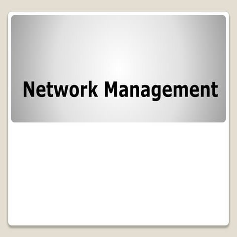 Unit 1 network management