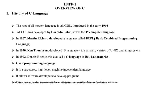 Computer Programming In C - Variables, Constants & Data Types