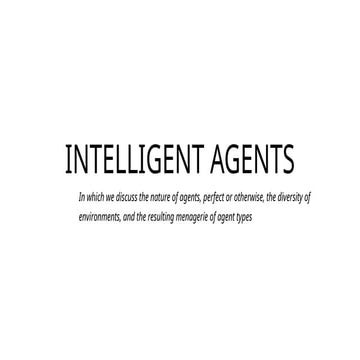UNIT 1 INTELLIGENT AGENTS ARTIFICIAL INTELIGENCE | PPTX