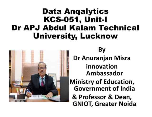 Introduction to Data Analytics, AKTU - UNIT-1