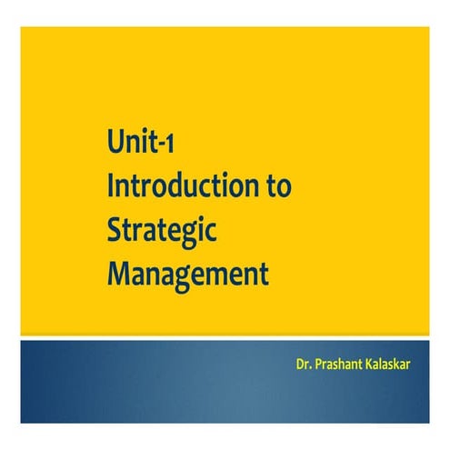 Unit 1 Strategic Management Process