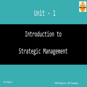 Unit - 1_Strategic Management (18MBA25)_Introduction