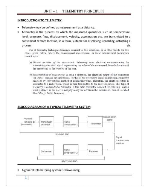 Unit   1 telemetry principles