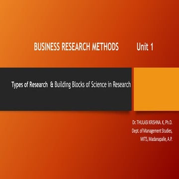 Types of Research -Business Research Methods
