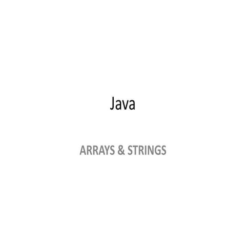 STRINGS IN JAVA | PPT
