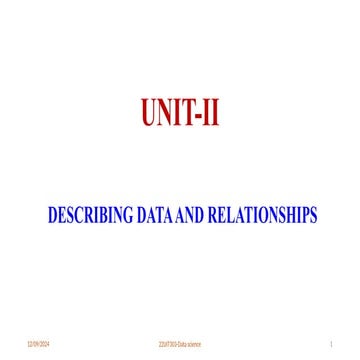 UNIT-II-Describing Data and Relationships