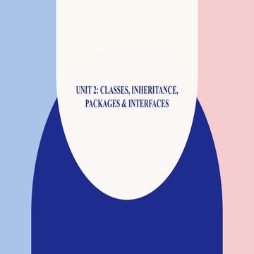 Unit 2: Classes, Inheritance, Packages & Interfaces in java