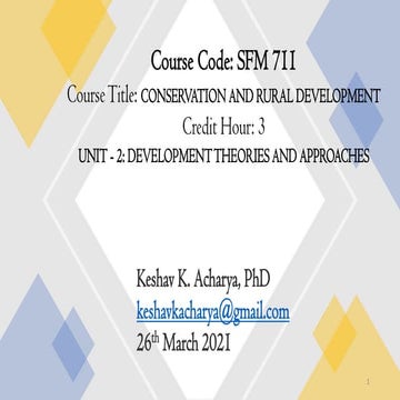 Development theories and approaches