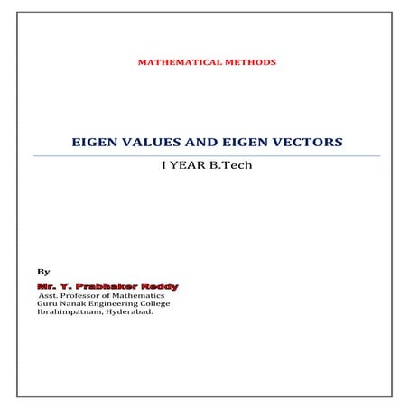 eigen valuesandeigenvectors