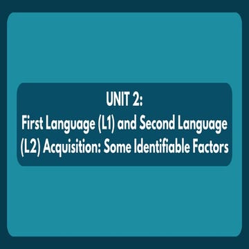 First Language acquisition 