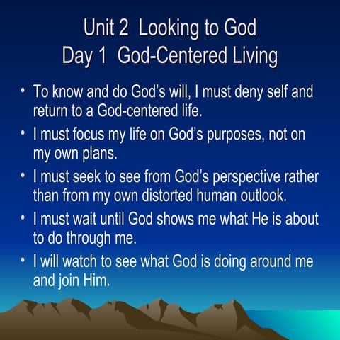 Unit 2   Looking To  God