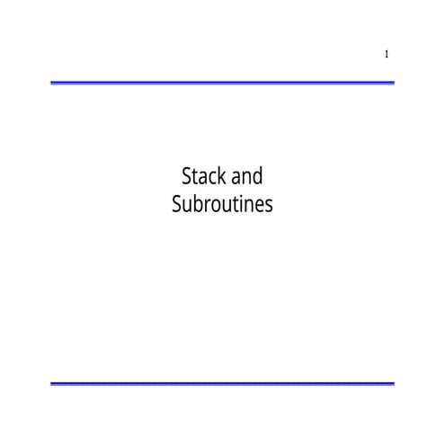 Subroutine in 8051 microcontroller | PPTX