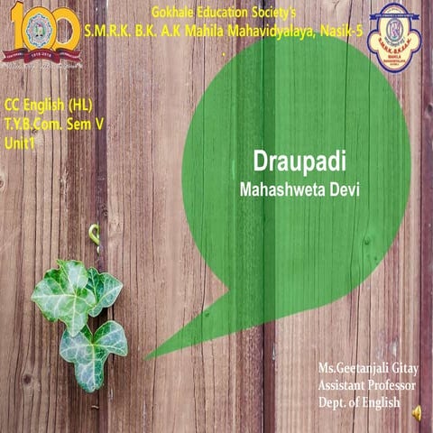 Unit.1.5.draupadi.mahashweta devi