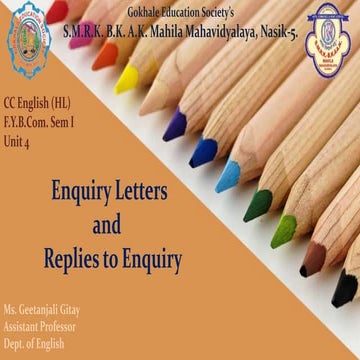 Unit.4.1.enquiry letters and replies to enquiry