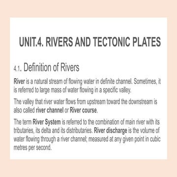 UNIT. 4. Rivers.pptx, river system, tribuary