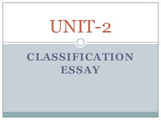 classification essay