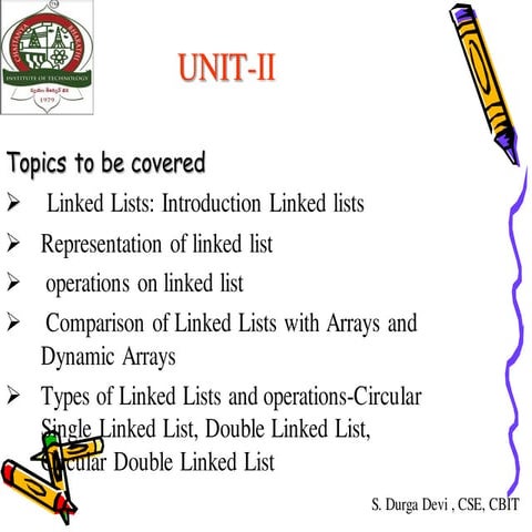 linked lists in data structures | PDF