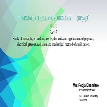 Study of principle, procedure, merits, demerits and applications of physical,...