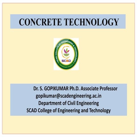 Concrete Technology: Chemical and Mineral Admixture