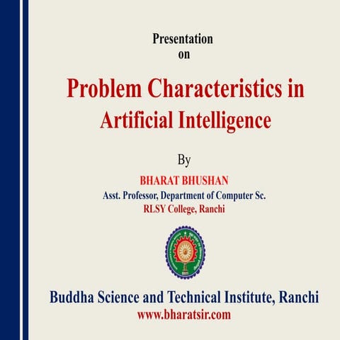 Problem Characteristics in Artificial Intelligence | PPTX