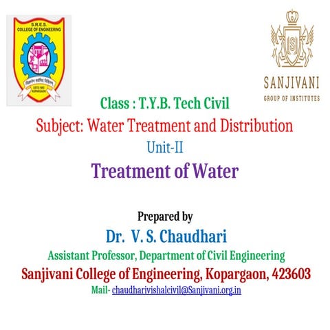 UNIT -2 Treatment of water- aeration and sedimentation.ppt