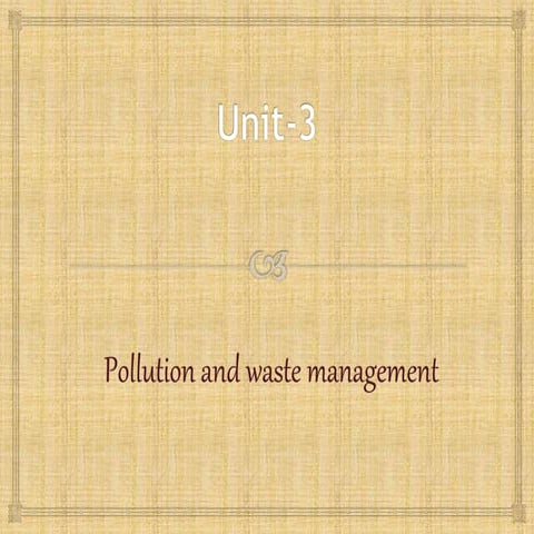 pollution and waste management