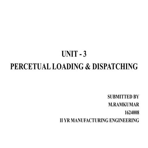 Unit   3 Manufacturing system design