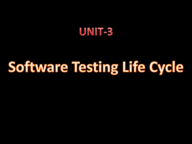 Software Testing Life Cycle Unit-3