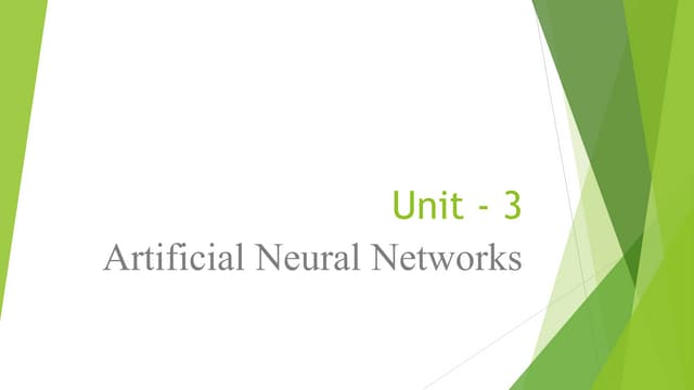 Artificial Neural Network for machine learning