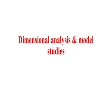 UNIT-3Dimensional analysis and model studies