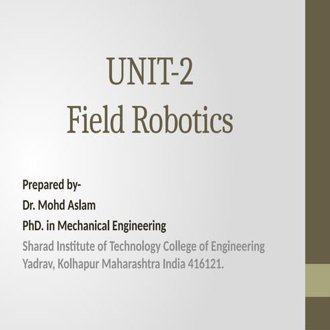 Field Robotics  Forestry Robot locomotion Forestry Automation SLAM in Forestry