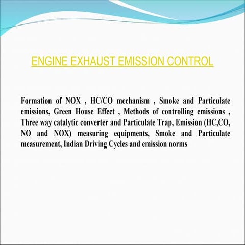 UNIT - 3.ppt ENGINE EXHAUST EMISSION CONTROL