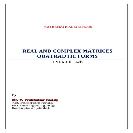 real andcomplexmatricesquadraticforms