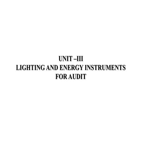 LIGHTING AND ENERGY INSTRUMENTS FOR AUDIT