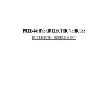 Comprehensive Overview of Electric Propulsion Units in Hybrid Electric ...