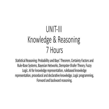 Knowledge & Reasoning for Students study