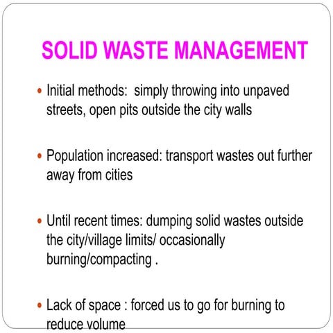 SOLID WASTE MANAGEMENT