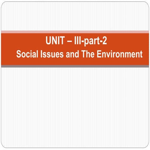 SOCIAL ISSUES AND THE ENVIRONMENT