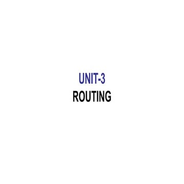 Unit-3 - Routing for computer networks ece | PPTX