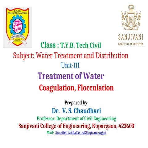 Coagulation and Flocculation Process in water Treatmentppt