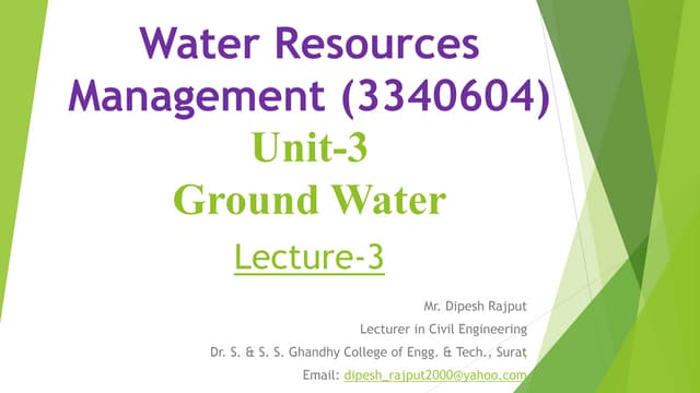 Water Resources Engineering types of wells with figures Denish Jangid ...