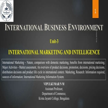 Unit 3  international marketing and intelligence