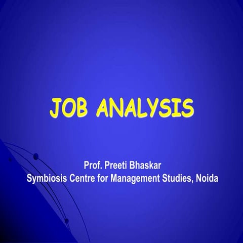 Job analysis