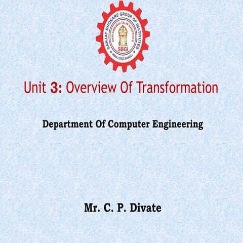 Overview of Transformation in Computer Graphics