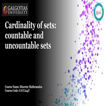 Cardinality of a set | PPTX